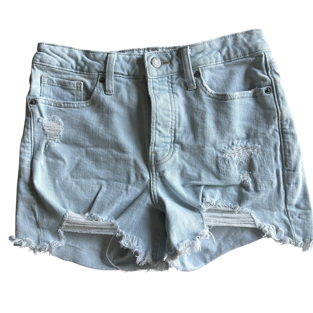 Old Navy Denim Shorts High Rise OG Straight Light Wash‎ Distressed  Size 4 NWOT